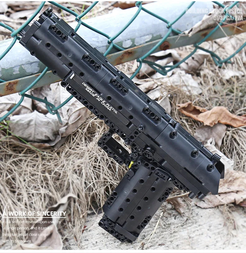 Mould King Desert Eagle Pistol Model - Realistische Bouwset voor Fans van PUBG en Blokkenspeelgoed