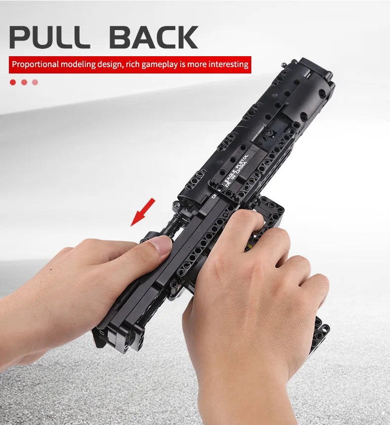 Mould King Desert Eagle Pistol Model - Realistische Bouwset voor Fans van PUBG en Blokkenspeelgoed