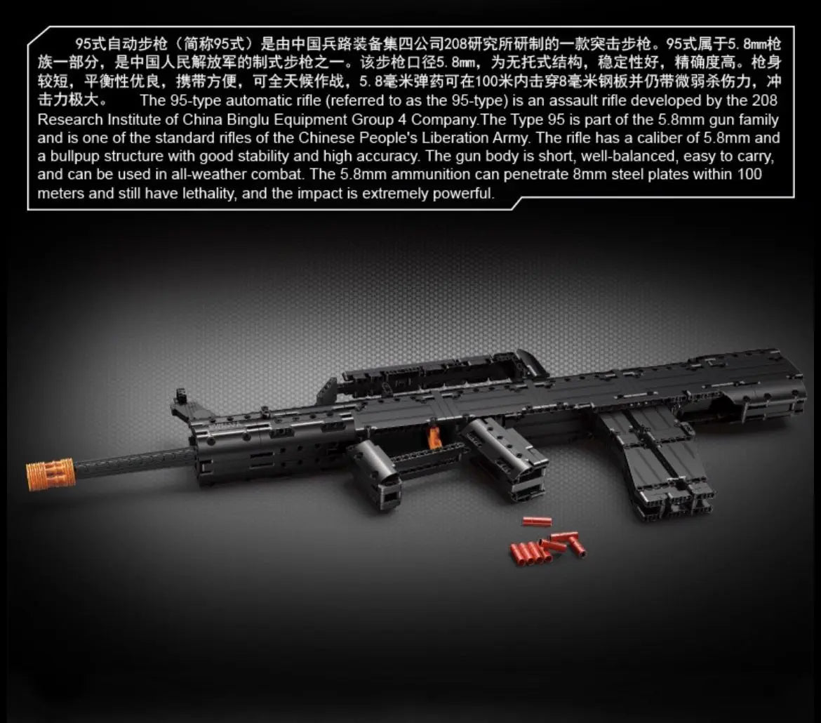 Mould King Bouwset Qbz95 Assault Rifle - Militair Model met Unieke Blokken voor Kinderen