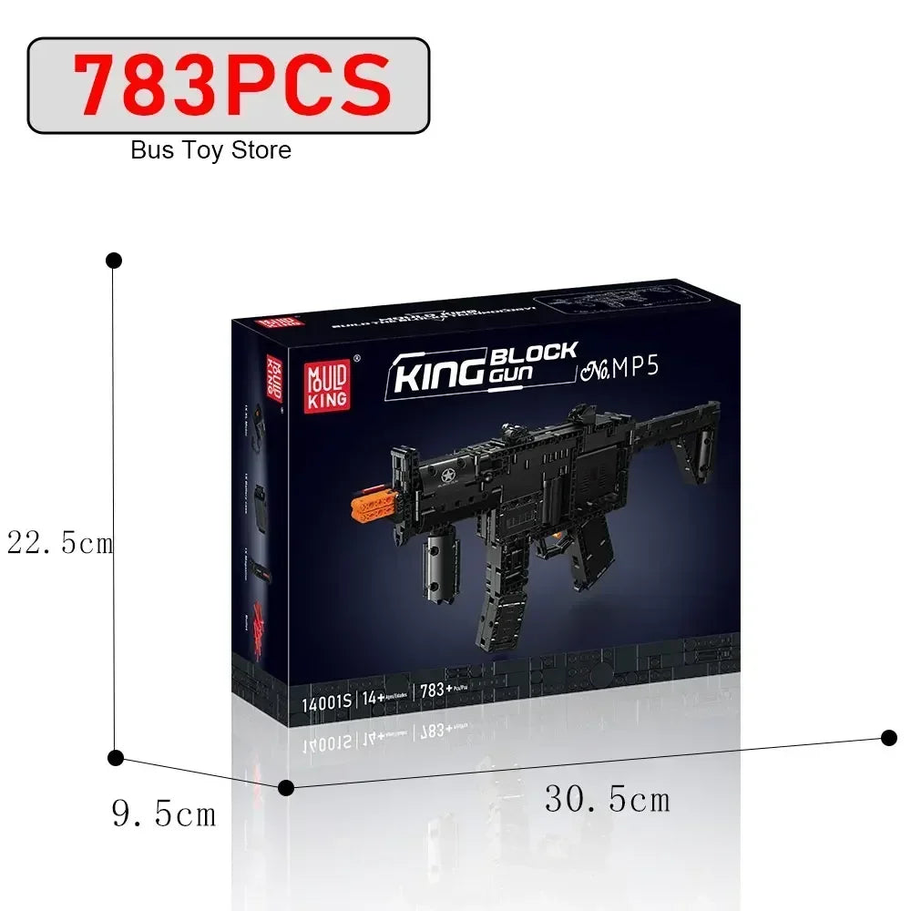 Mould King MP5 Submachine Gun Bouwset - Duurzaam & Creatief Speelgoed voor Jongens en Volwassenen, Perfecte Kerstcadeau