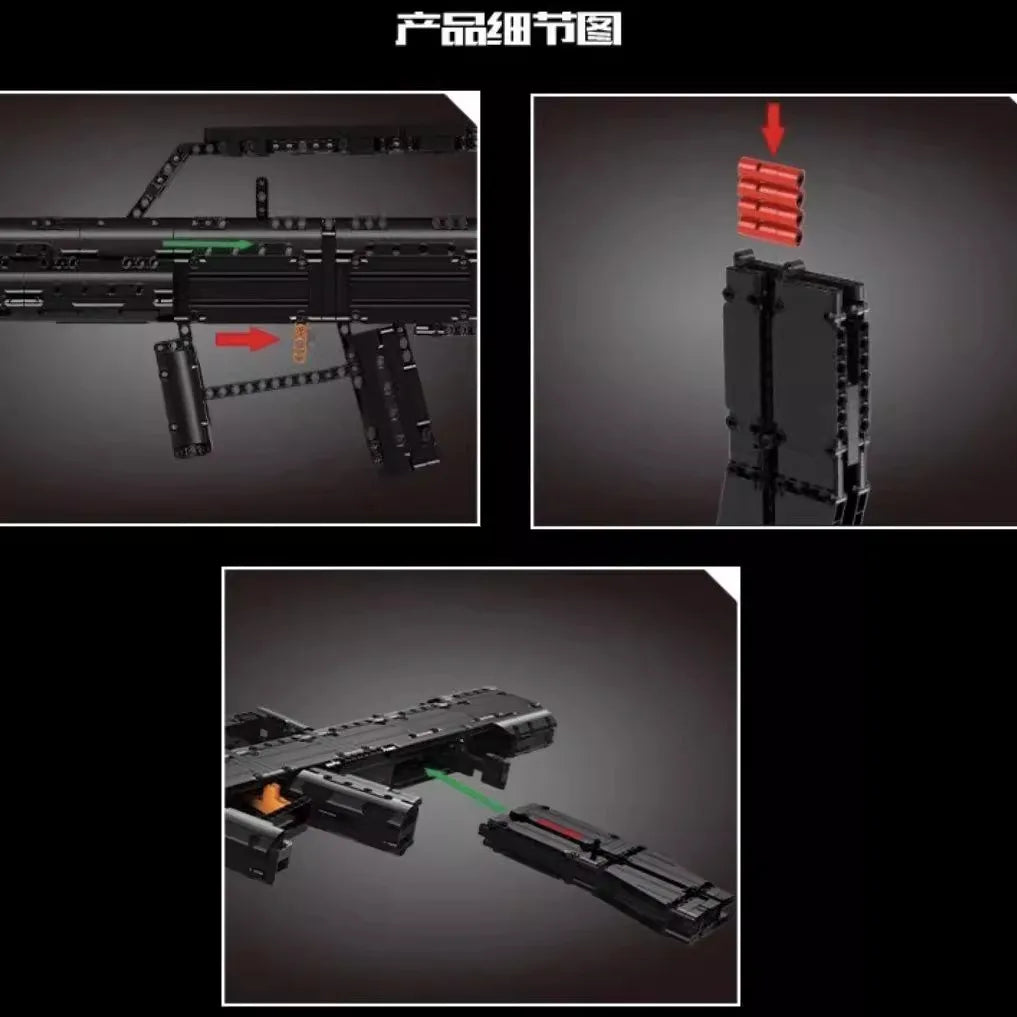 Mould King Bouwset Qbz95 Assault Rifle - Militair Model met Unieke Blokken voor Kinderen