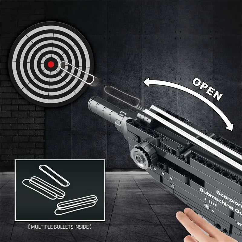Scorpion Bouwblokset - 566PCS Militair Submachinegun Model met Bricks voor Creatieve DIY Speelplezier