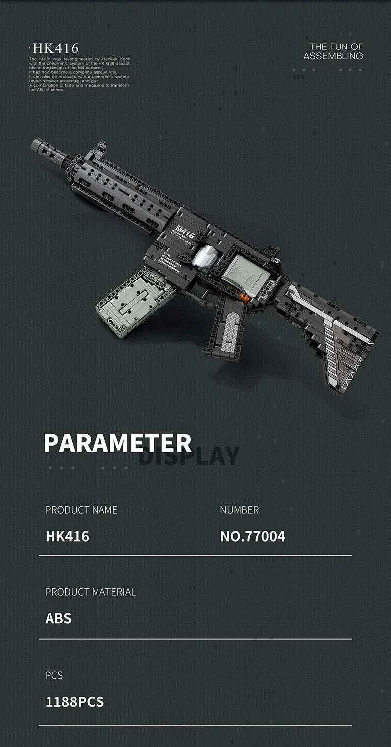 M416 Bouwset 1188 Stukken - Politie & Leger Voertuig - Creatieve Puzzel voor Kinderen