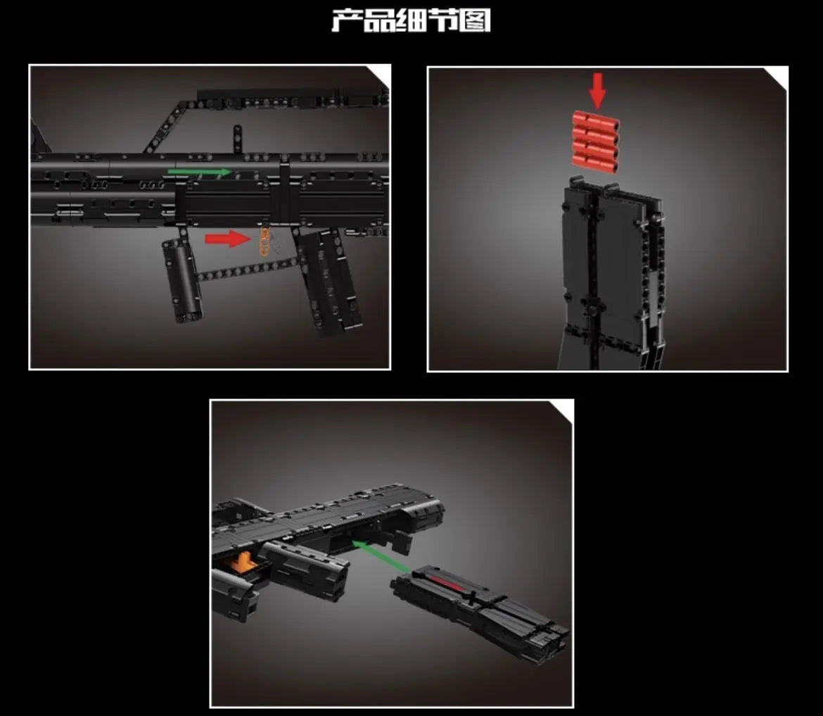 Mould King Bouwset Qbz95 Assault Rifle - Militair Model met Unieke Blokken voor Kinderen