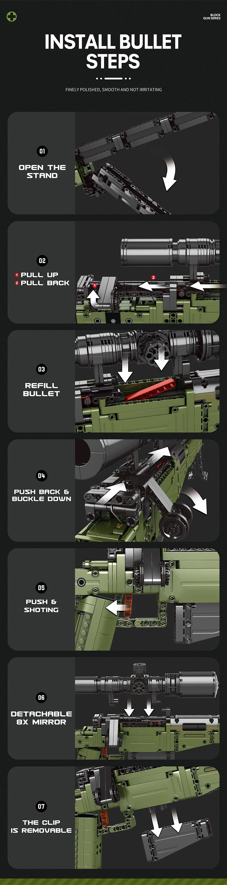 Super Magnum AWM Sniper Rifle Bouwset - 1245 Stukken met Scope, Militair Speelgoed voor Kinderen, Perfecte Feestdag Cadeau