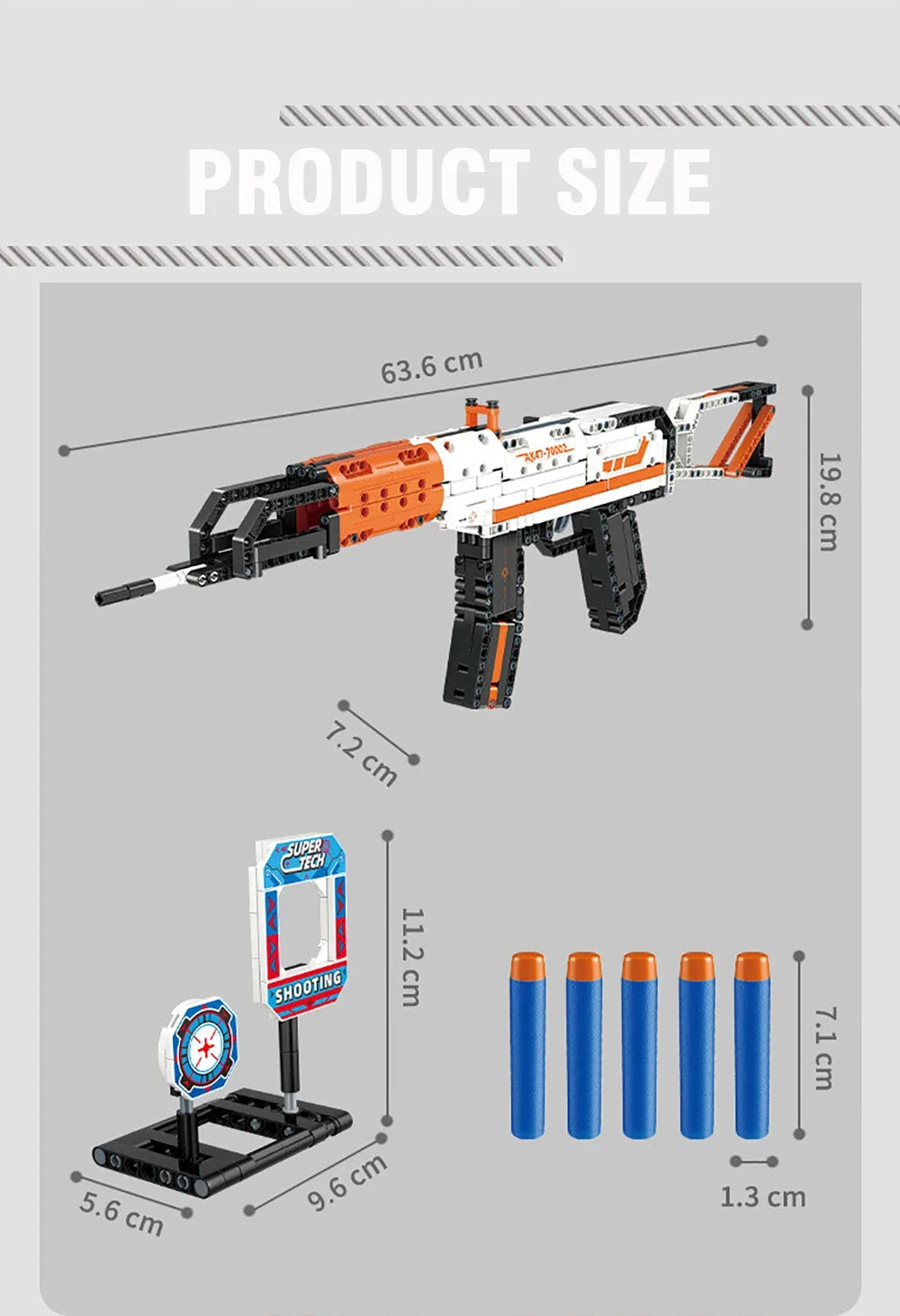 Desert Eagle Bouwset - WW2 Militair wapenmodel met zachte kogels voor jongens - AK47 en Beretta inclusief bouwstenen