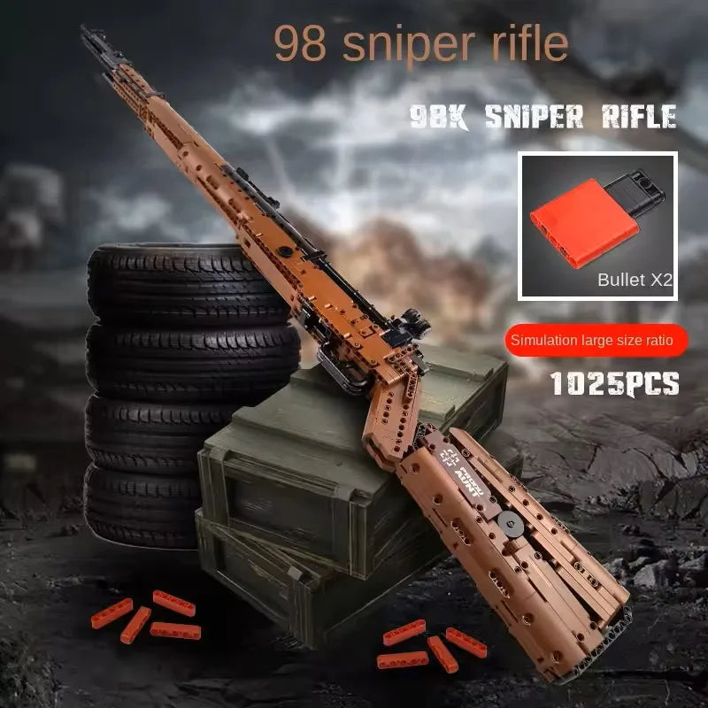 Mauser 98K Sniper Rifle Bouwstenen - Historische Strijdwagen voor Kinderen, Perfect voor Creatief Spel