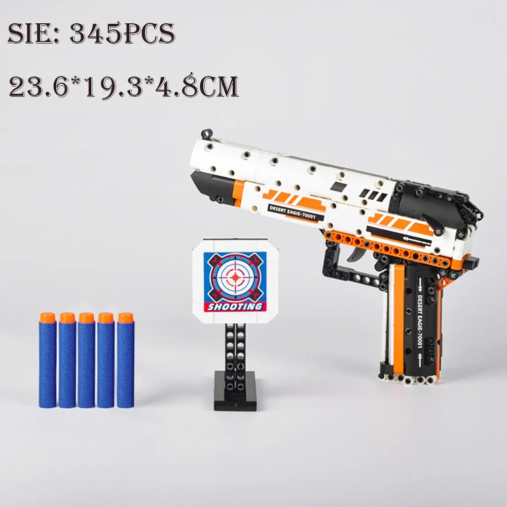 Desert Eagle Bouwset - WW2 Militair Model met Zachte Kogels, AK47 en Submachine Gun Blokken voor Jongens