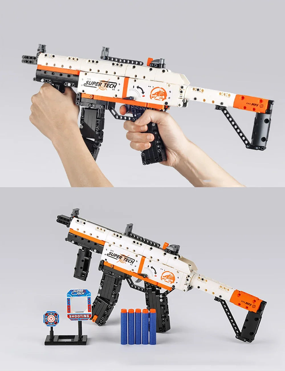 Desert Eagle Bouwset - WW2 Militair wapenmodel met zachte kogels voor jongens - AK47 en Beretta inclusief bouwstenen