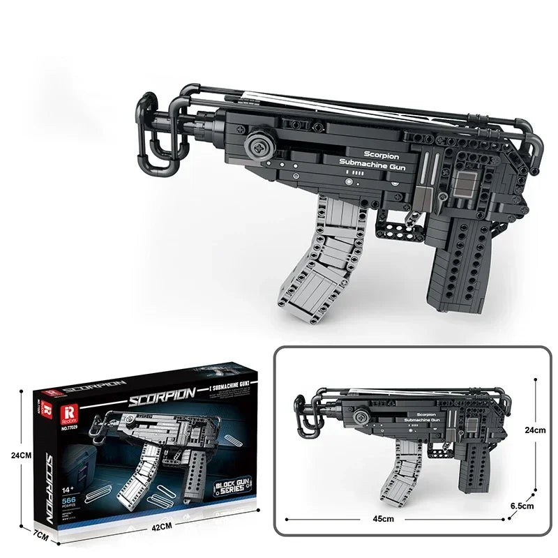 Scorpion Bouwblokset - 566PCS Militair Submachinegun Model met Bricks voor Creatieve DIY Speelplezier