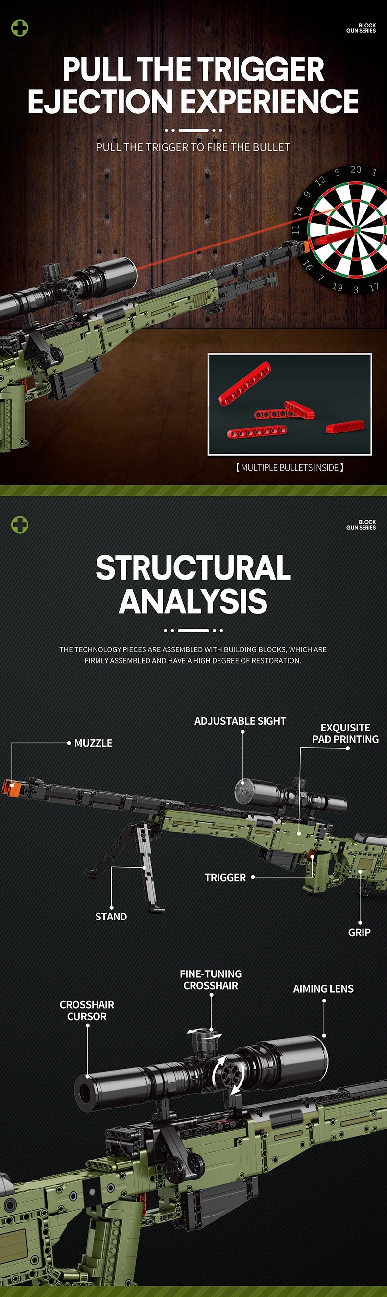 Super Magnum AWM Sniper Rifle Bouwset - 1245 Stukken met Scope, Militair Speelgoed voor Kinderen, Perfecte Feestdag Cadeau