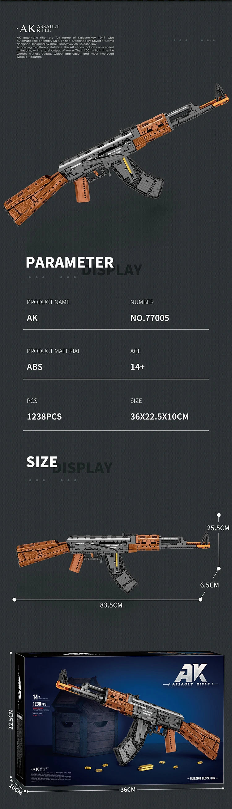 AK47 Bouwset Blokken - Schietbare Imitatie Geweer voor Kinderen - Perfecte DIY Speelgoed voor Feestdagen