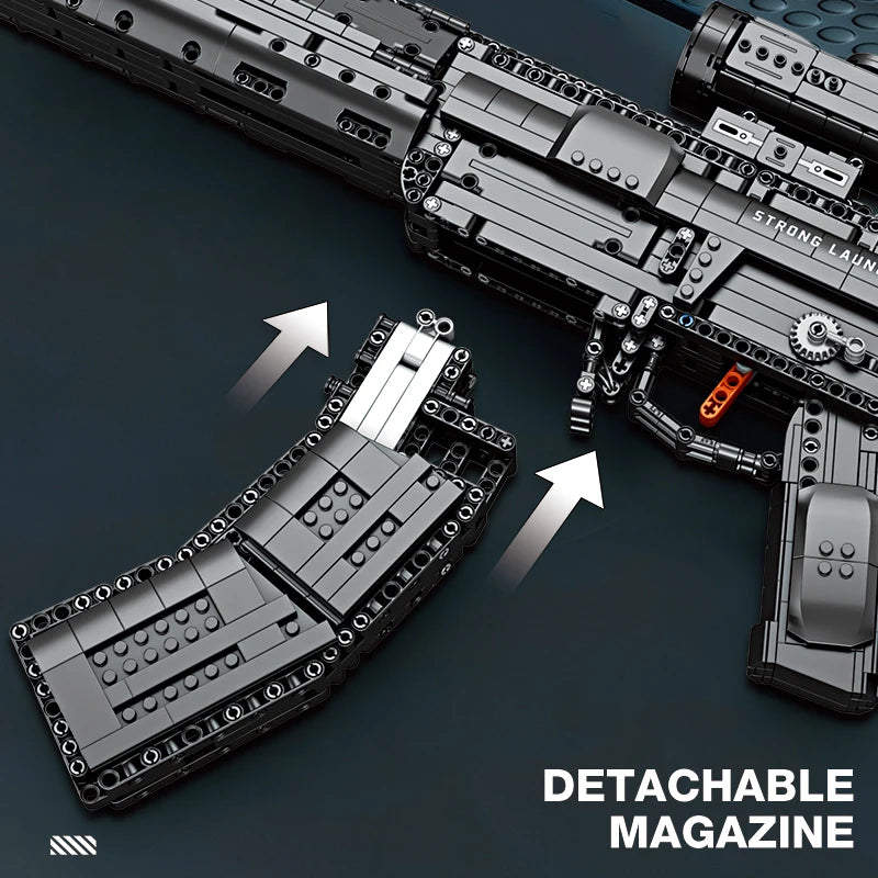 Geef je fantasie vrij met het 1593PCS 191 Rifle Bouwblok Set - Realistische Militaire Wapens voor Kinderen en Spelletjes!