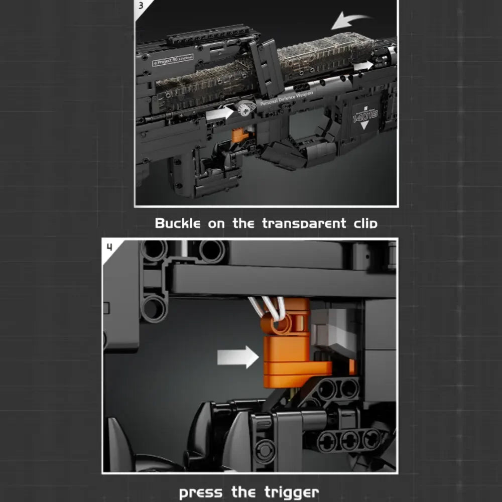 Ww2 Blokjes P90 Submachine Gun - Bouwset voor Kinderen met Technische Details en Creatieve Uitdaging