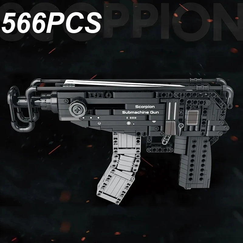 Scorpion Bouwblokset - 566PCS Militair Submachinegun Model met Bricks voor Creatieve DIY Speelplezier