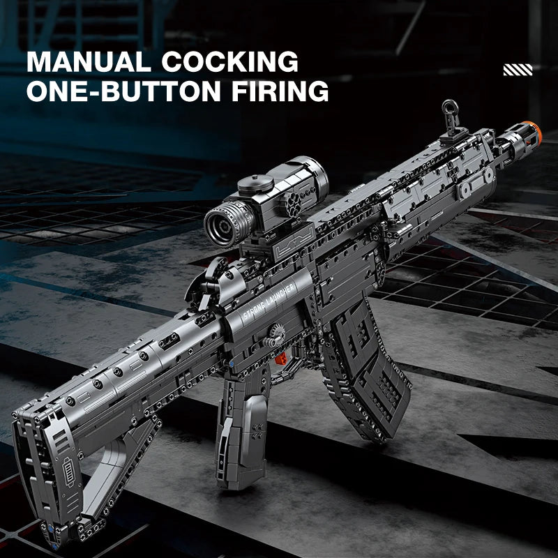 Geef je fantasie vrij met het 1593PCS 191 Rifle Bouwblok Set - Realistische Militaire Wapens voor Kinderen en Spelletjes!
