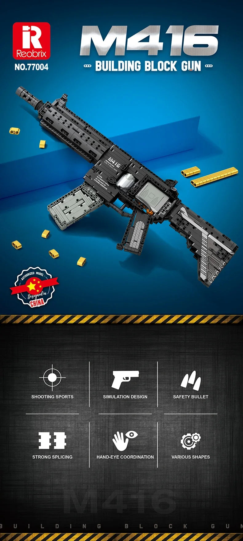 M416 Bouwset 1188 Stukken - Politie & Leger Voertuig - Creatieve Puzzel voor Kinderen