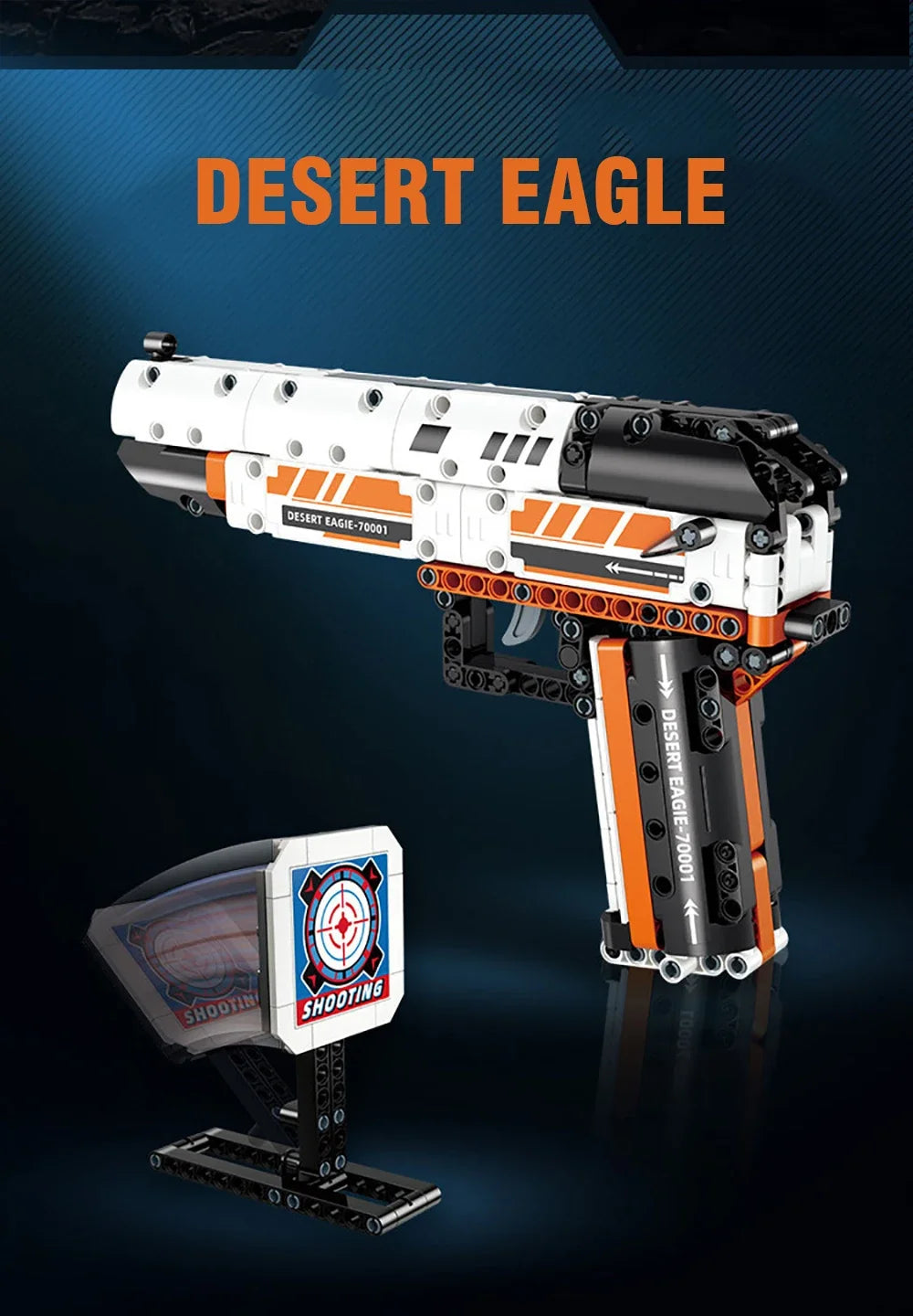 Desert Eagle Bouwset - WW2 Militair wapenmodel met zachte kogels voor jongens - AK47 en Beretta inclusief bouwstenen