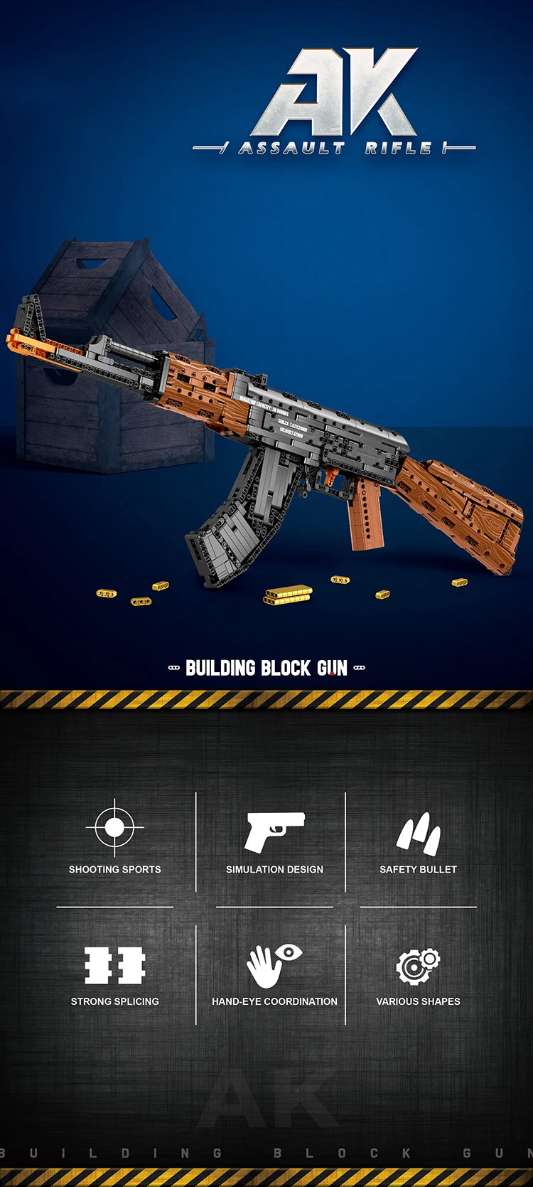 AK47 Bouwset Blokken - Schietbare Imitatie Geweer voor Kinderen - Perfecte DIY Speelgoed voor Feestdagen