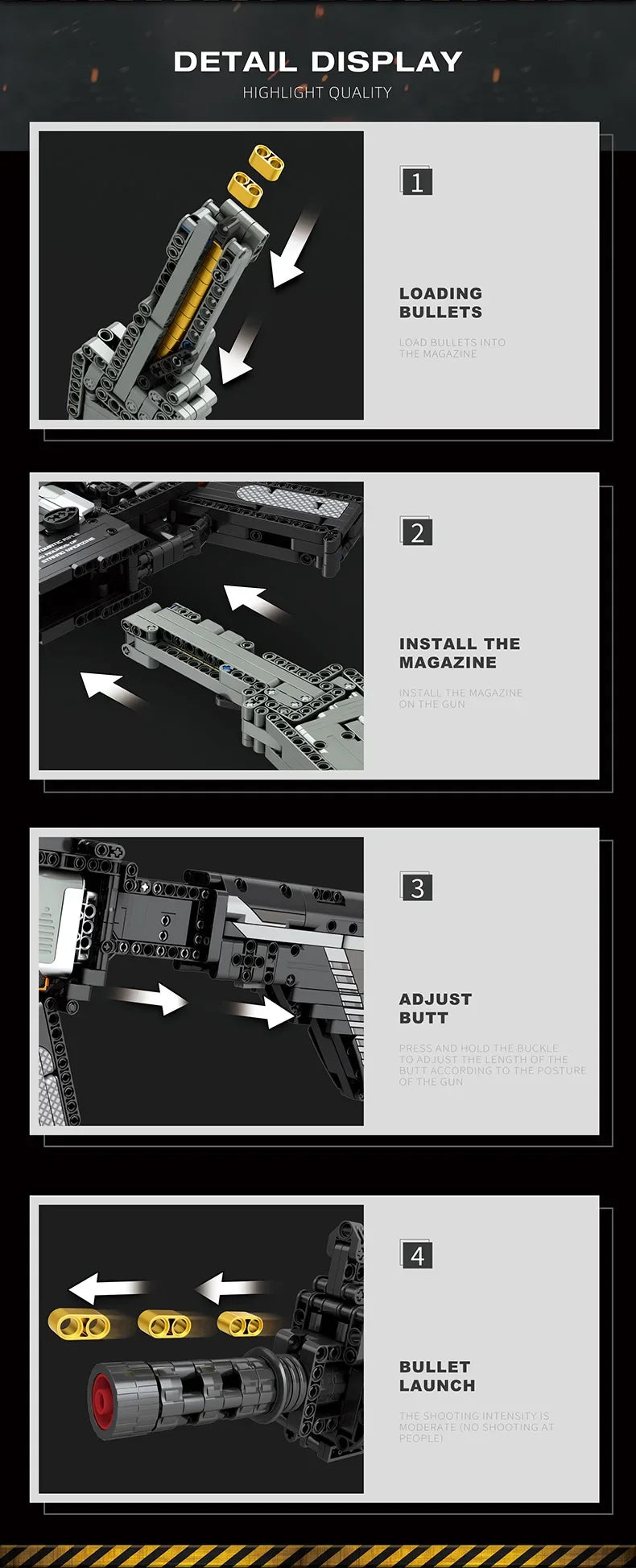 M416 Bouwset 1188 Stukken - Politie & Leger Voertuig - Creatieve Puzzel voor Kinderen