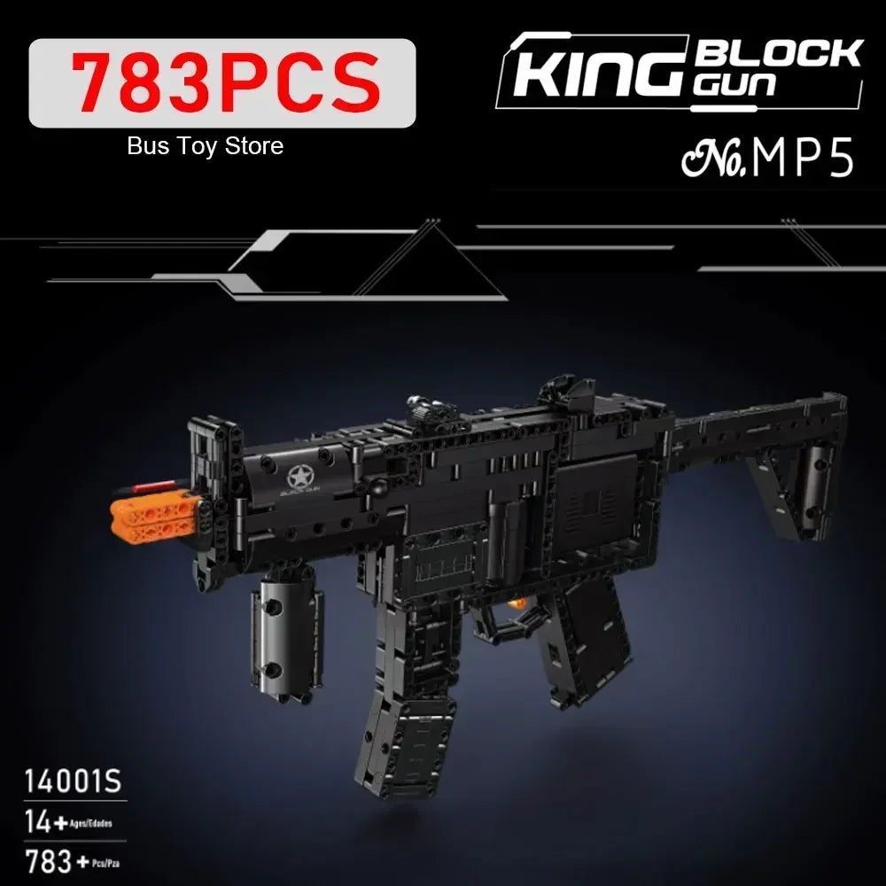 Mould King MP5 Submachine Gun Bouwset - Duurzaam & Creatief Speelgoed voor Jongens en Volwassenen, Perfecte Kerstcadeau