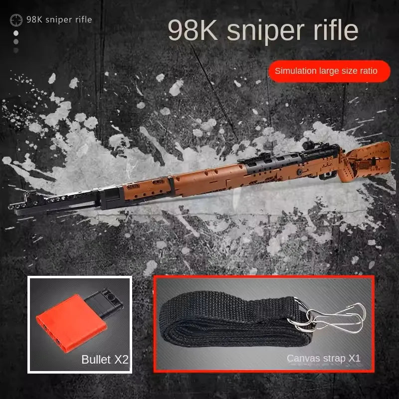 Mauser 98K Sniper Rifle Bouwstenen - Historische Strijdwagen voor Kinderen, Perfect voor Creatief Spel