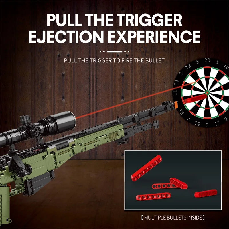 Super Magnum AWM Sniper Rifle Bouwset - 1245 Stukken met Scope, Militair Speelgoed voor Kinderen, Perfecte Feestdag Cadeau
