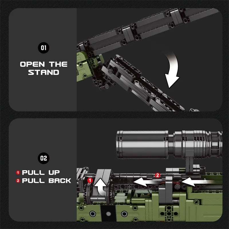 Super Magnum AWM Sniper Rifle Bouwset - 1245 Stukken met Scope, Militair Speelgoed voor Kinderen, Perfecte Feestdag Cadeau