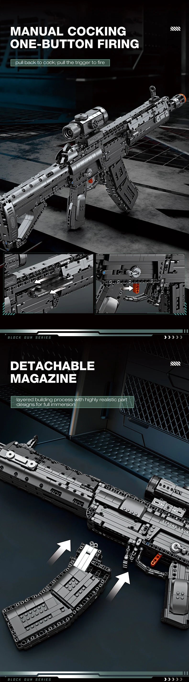 Geef je fantasie vrij met het 1593PCS 191 Rifle Bouwblok Set - Realistische Militaire Wapens voor Kinderen en Spelletjes!