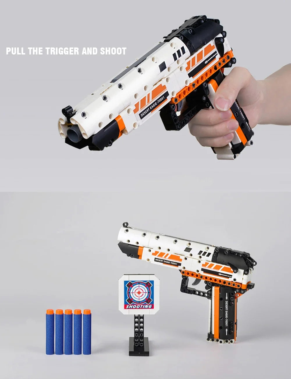 Desert Eagle Bouwset - WW2 Militair Model met Zachte Kogels, AK47 en Submachine Gun Blokken voor Jongens