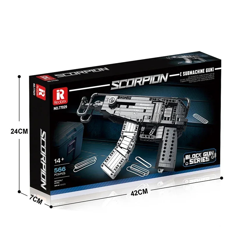 Scorpion Bouwblokset - 566PCS Militair Submachinegun Model met Bricks voor Creatieve DIY Speelplezier