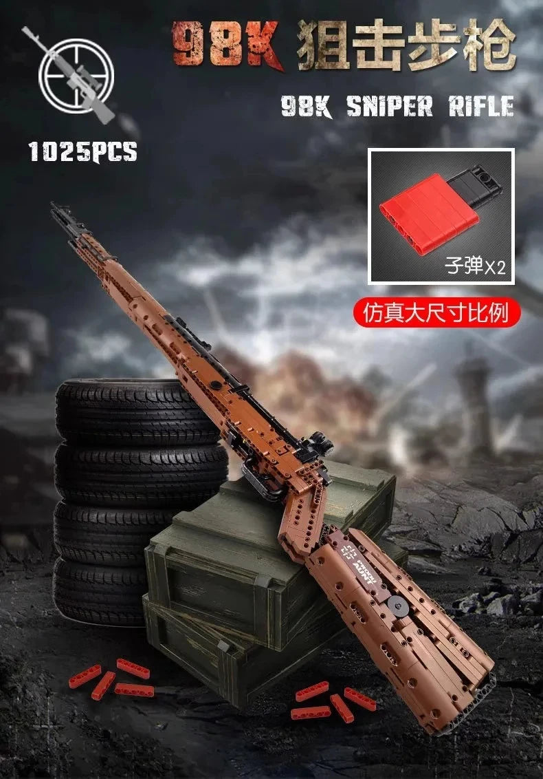Mauser 98K Sniper Rifle Bouwstenen - Historische Strijdwagen voor Kinderen, Perfect voor Creatief Spel